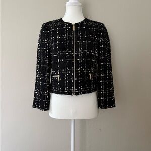 Ted Baker Black and White Cropped Blazer